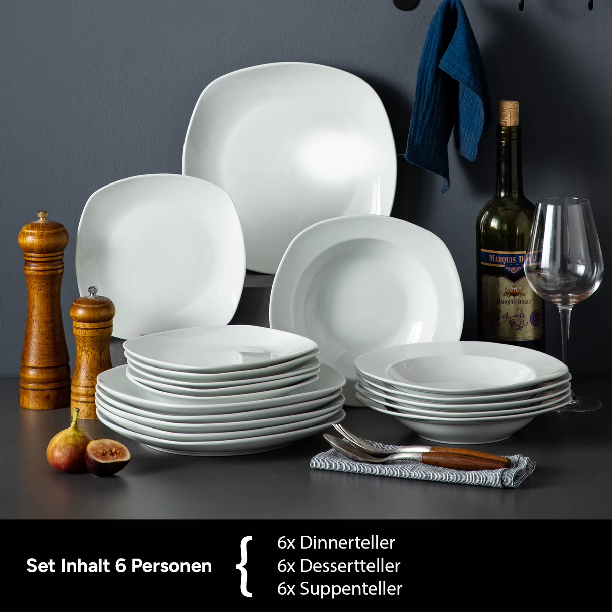 Geschirr-Set Elisa | 18 Teile für 6 Personen