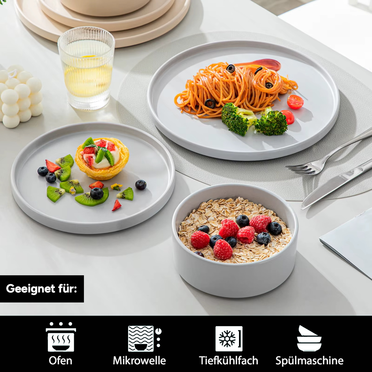 Geschirr-Set Oslo | 12-24 Teile für 4-8 Personen