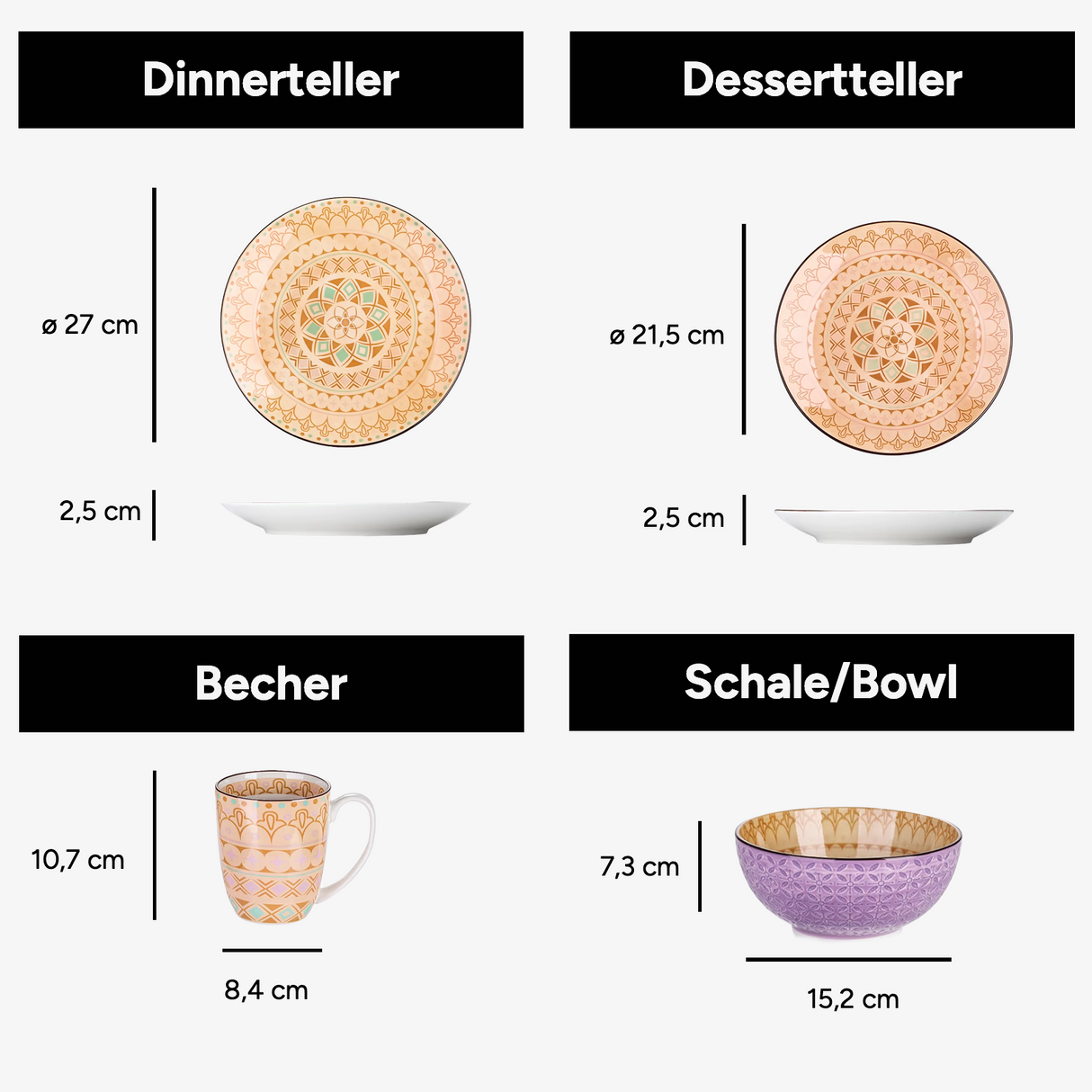 Geschirr-Set Tulip | 16-48 Teile für 4-12 Personen