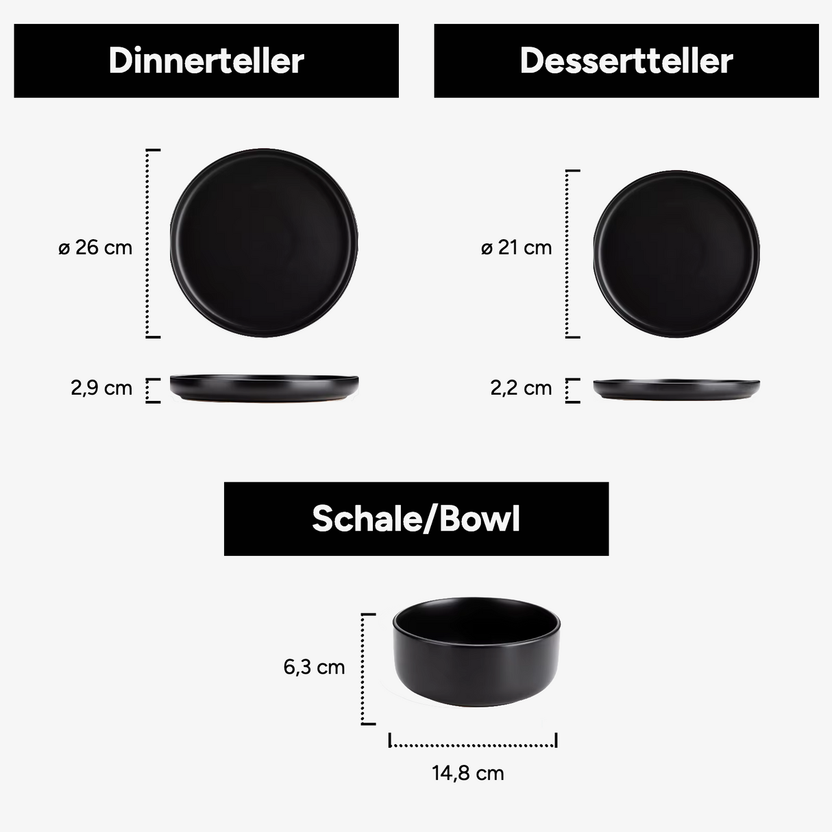 Geschirr-Set Playa | 18-36 Teile für 6-12 Personen