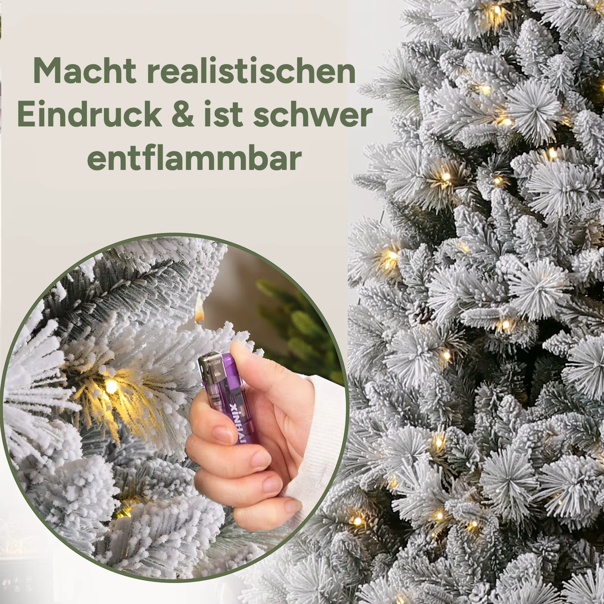 Künstlicher Weihnachtsbaum Premium mit Schnee & LED-Beleuchtung