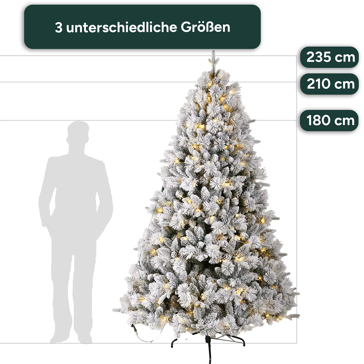 Künstlicher Weihnachtsbaum Premium mit Schnee & LED-Beleuchtung