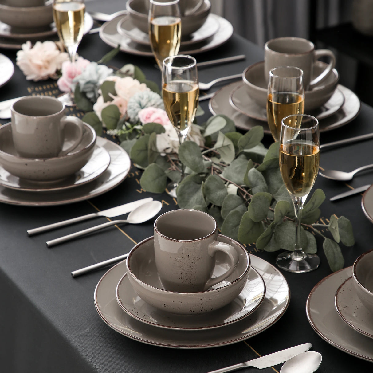 Geschirr-Set Gris | 16-32 Teile für 4-8 Personen