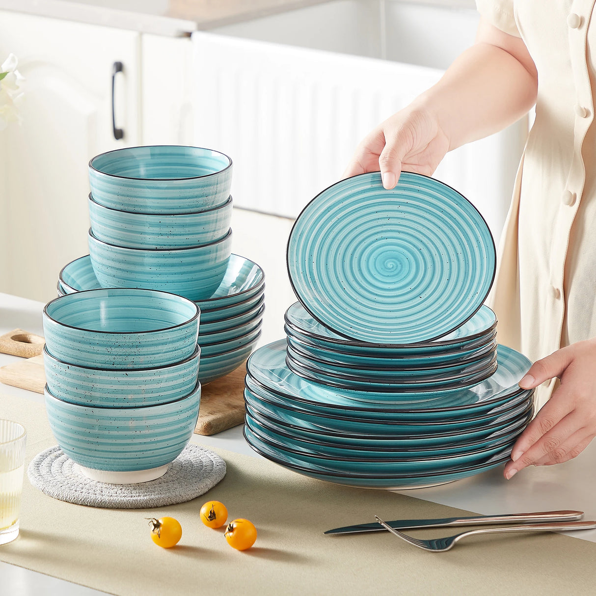 Geschirr-Set Spiral | 24-48 Teile für 6-12 Personen