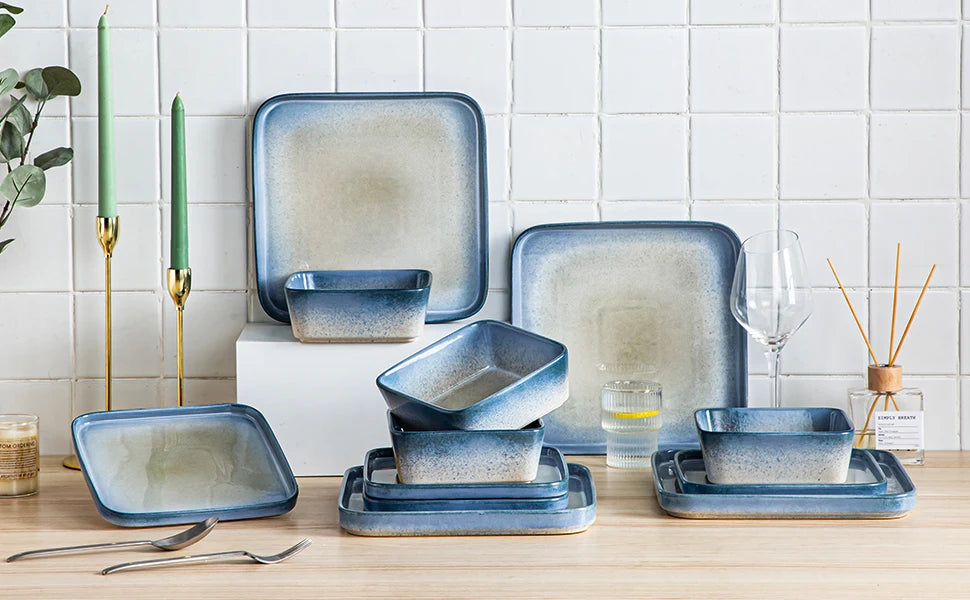 Geschirr-Set Square | 12-24 Teile für 4-8 Personen