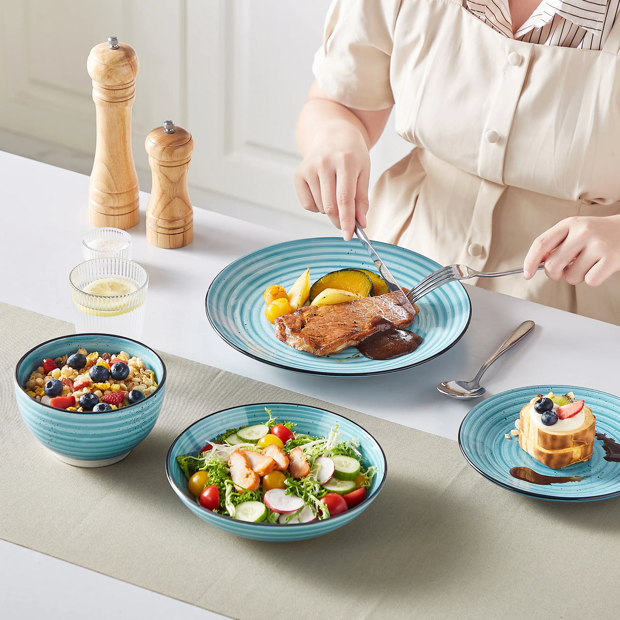 Geschirr-Set Spiral | 24-48 Teile für 6-12 Personen