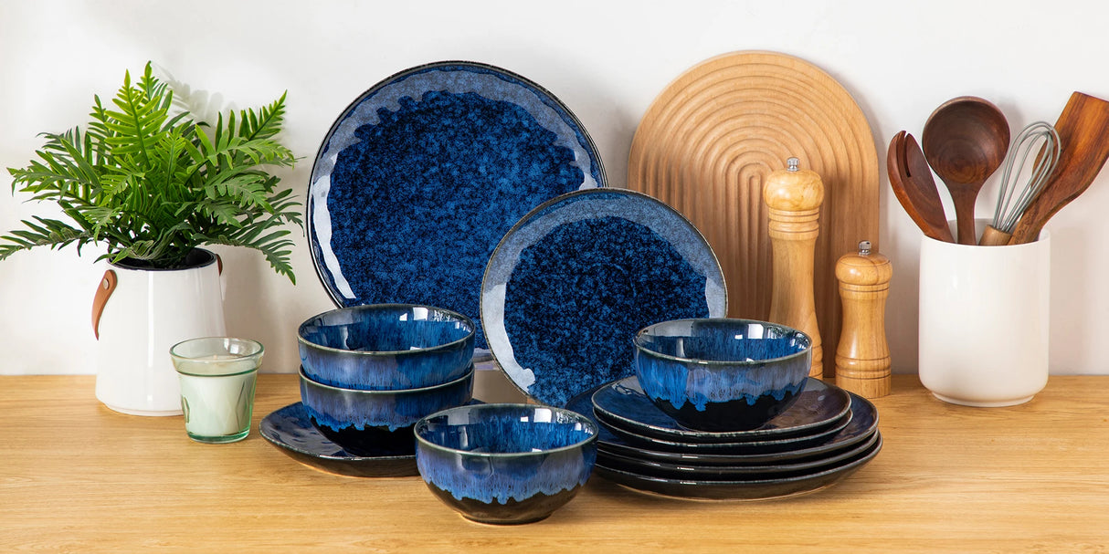 Geschirr-Set Blue Lagoon | 12-24 Teile für 4-8 Personen