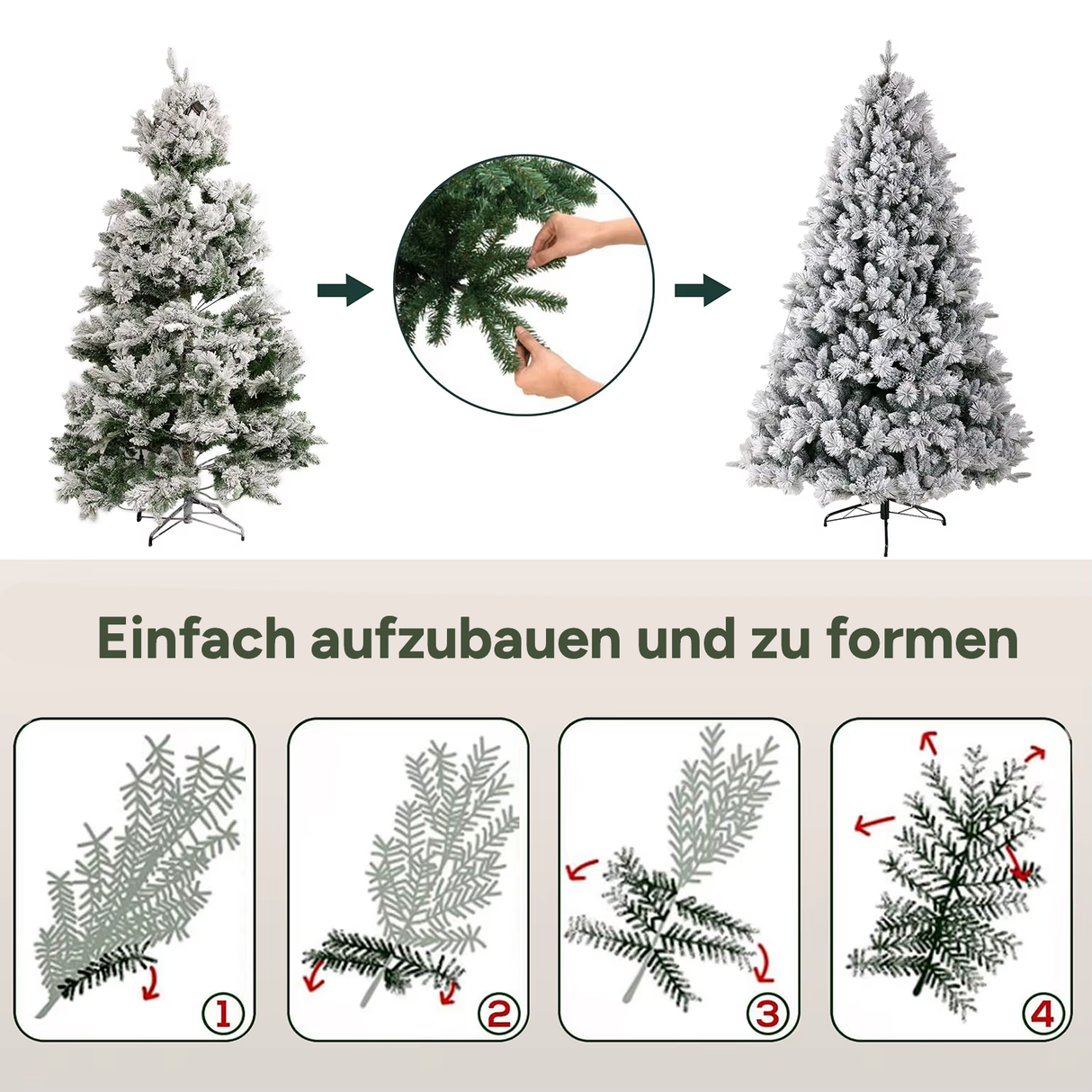 Künstlicher Weihnachtsbaum Premium mit Schnee & LED-Beleuchtung