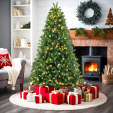 Künstlicher Weihnachtsbaum Premium | mit LED Beleuchtung & Holzständer