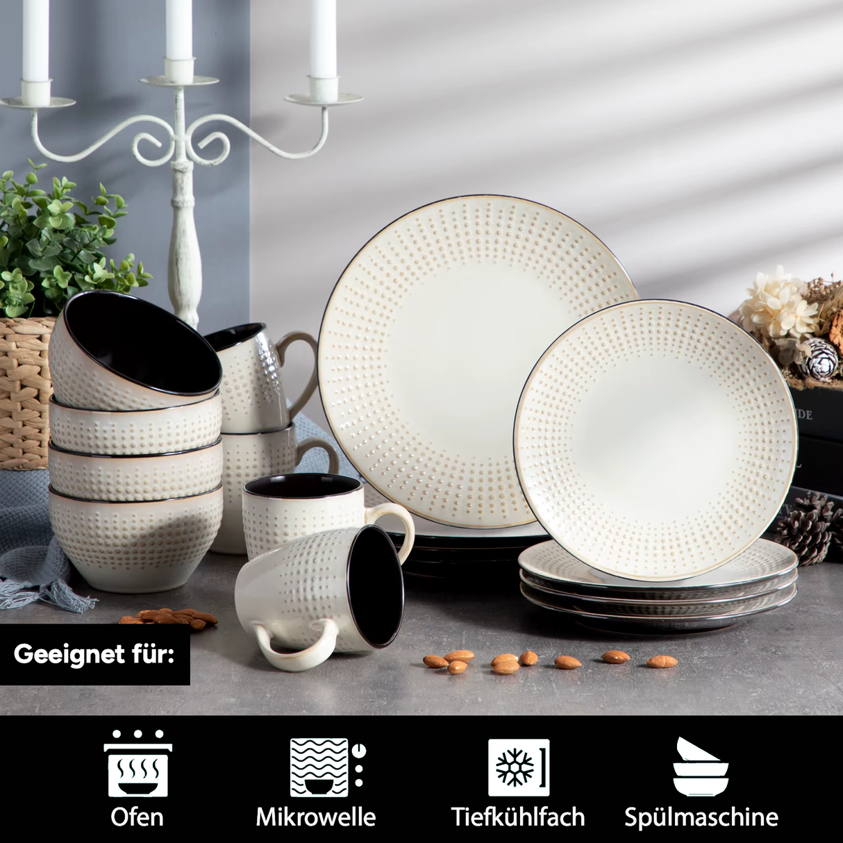 Geschirr-Set Guto | 16-48 Teile für 4-12 Personen