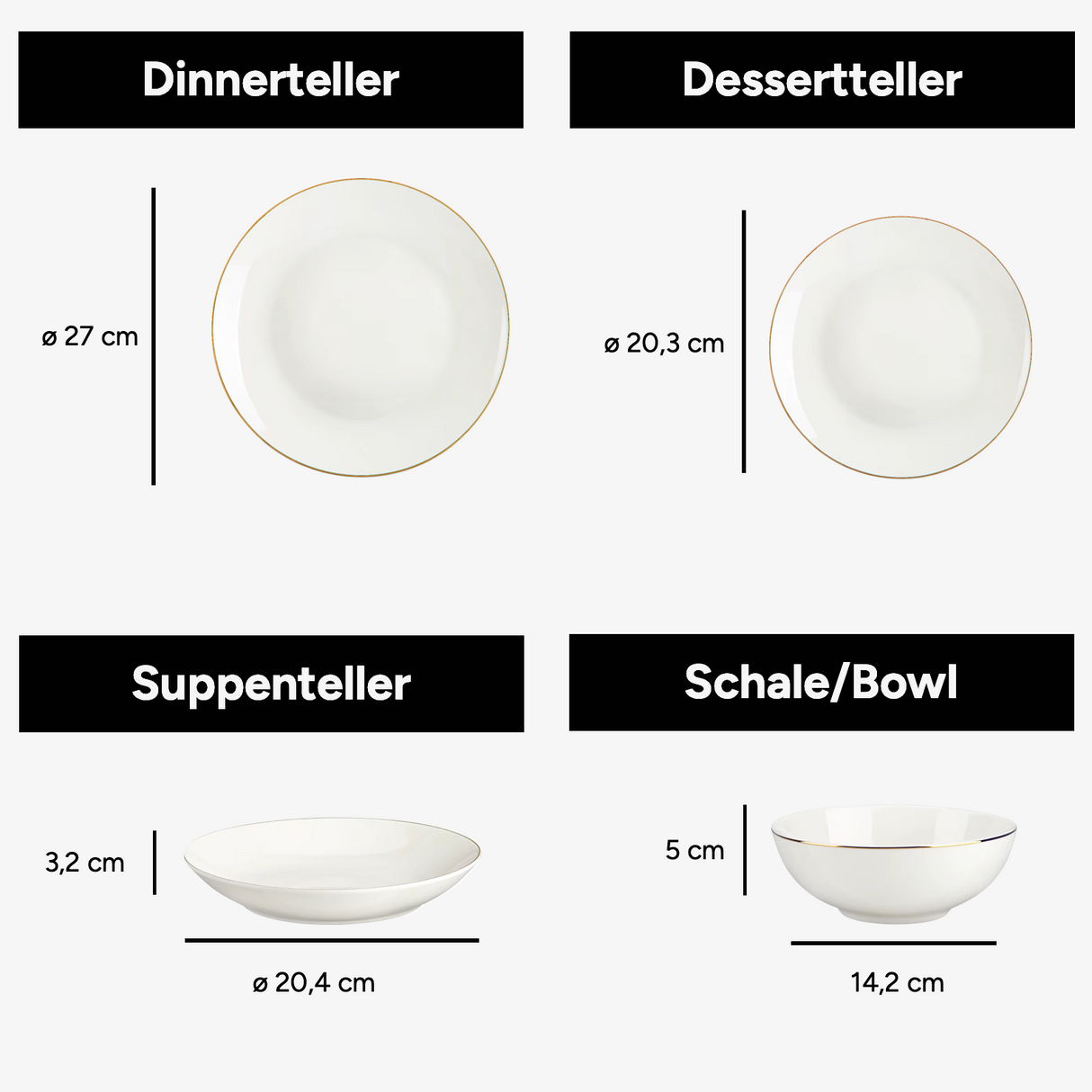 Geschirr-Set Jera | 16-32 Teile für 4-8 Personen