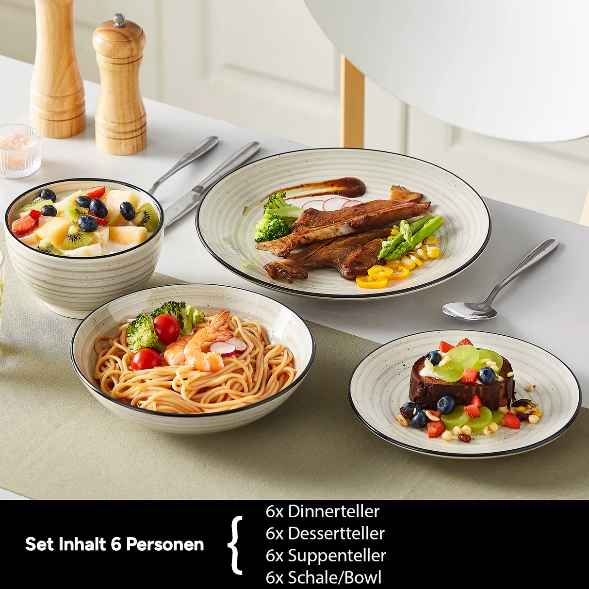 Geschirr-Set Artisan | 24-48 Teile für 6-12 Personen