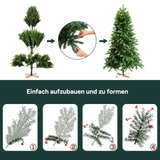 Künstlicher Weihnachtsbaum Premium | mit LED Beleuchtung & Holzständer