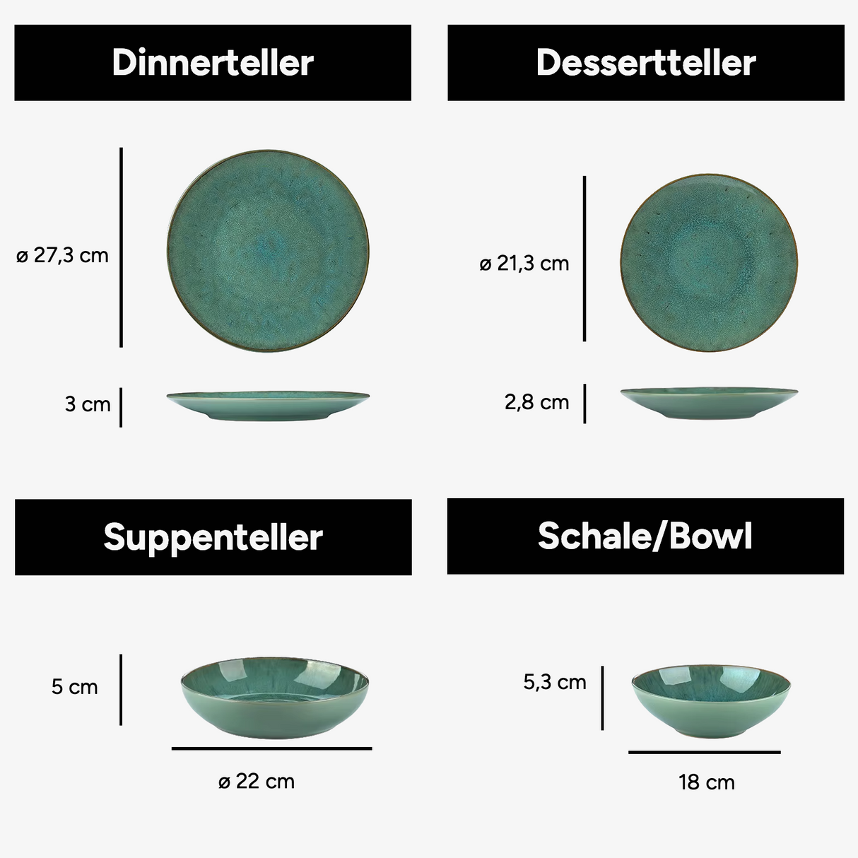 Geschirr-Set Karst Nature | 12-48 Teile für 4-12 Personen