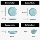 Geschirr-Set Spiral | 24-48 Teile für 6-12 Personen