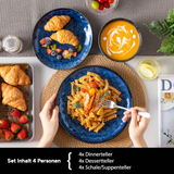 Geschirr-Set Blue Lagoon | 12-24 Teile für 4-8 Personen