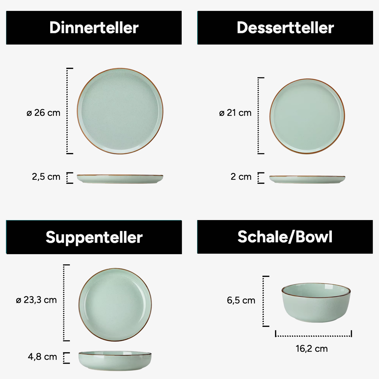 Geschirr-Set Loire | 16-32 Teile für 4-8 Personen