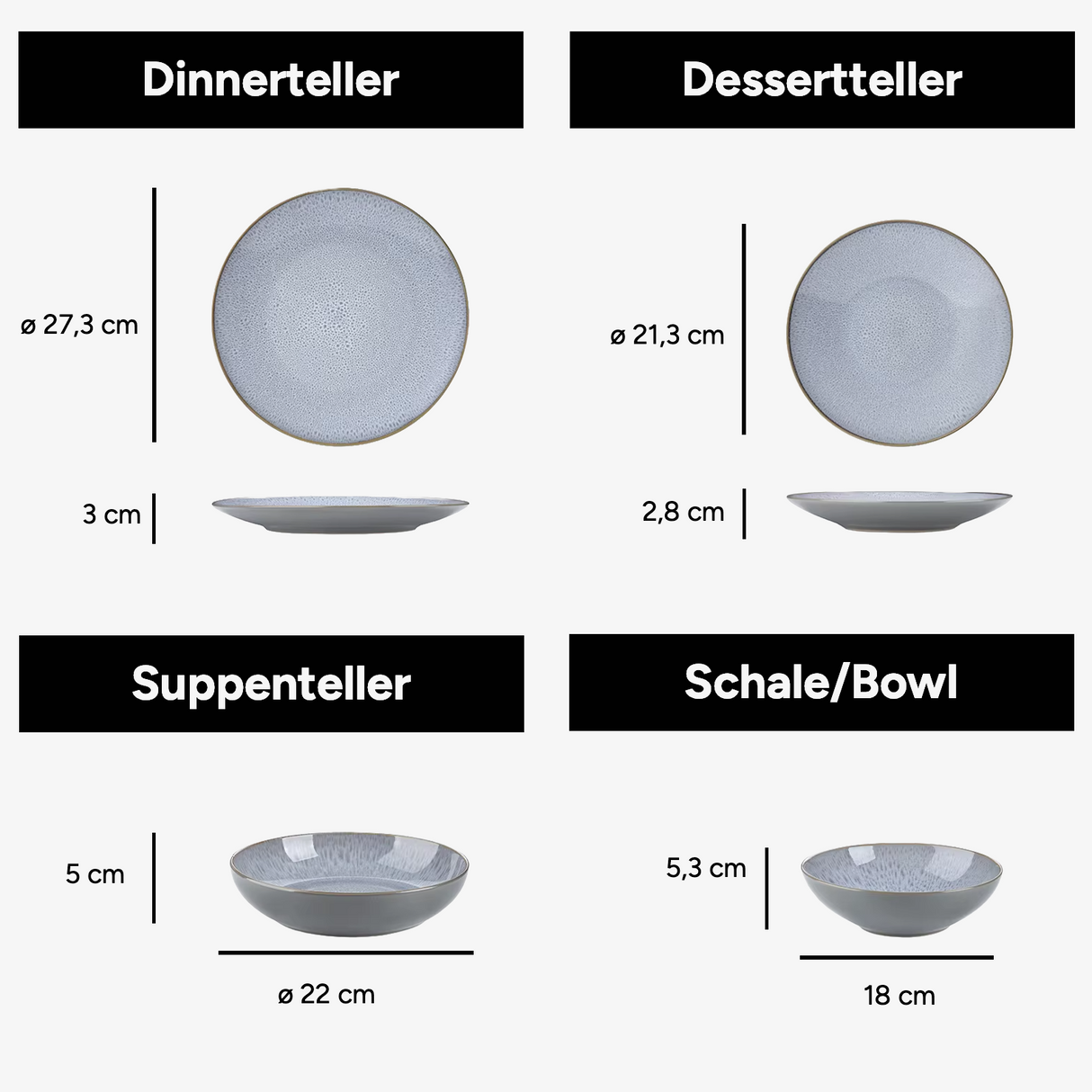 Geschirr-Set Karst | 12-48 Teile für 4-12 Personen