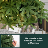 Künstlicher Weihnachtsbaum Premium | mit LED Beleuchtung & Holzständer