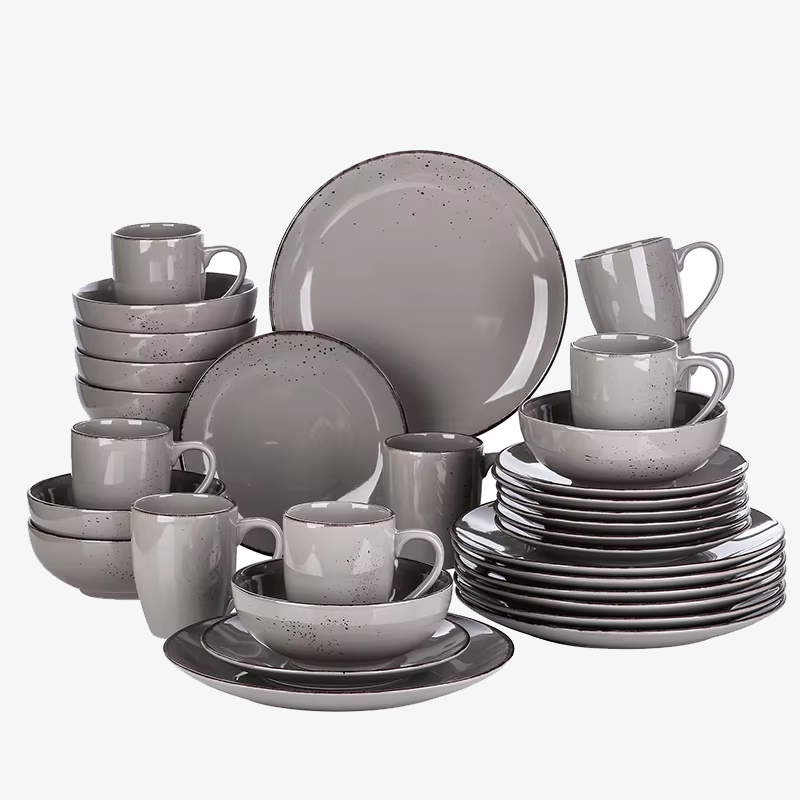 Geschirr-Set Gris | 16-32 Teile für 4-8 Personen