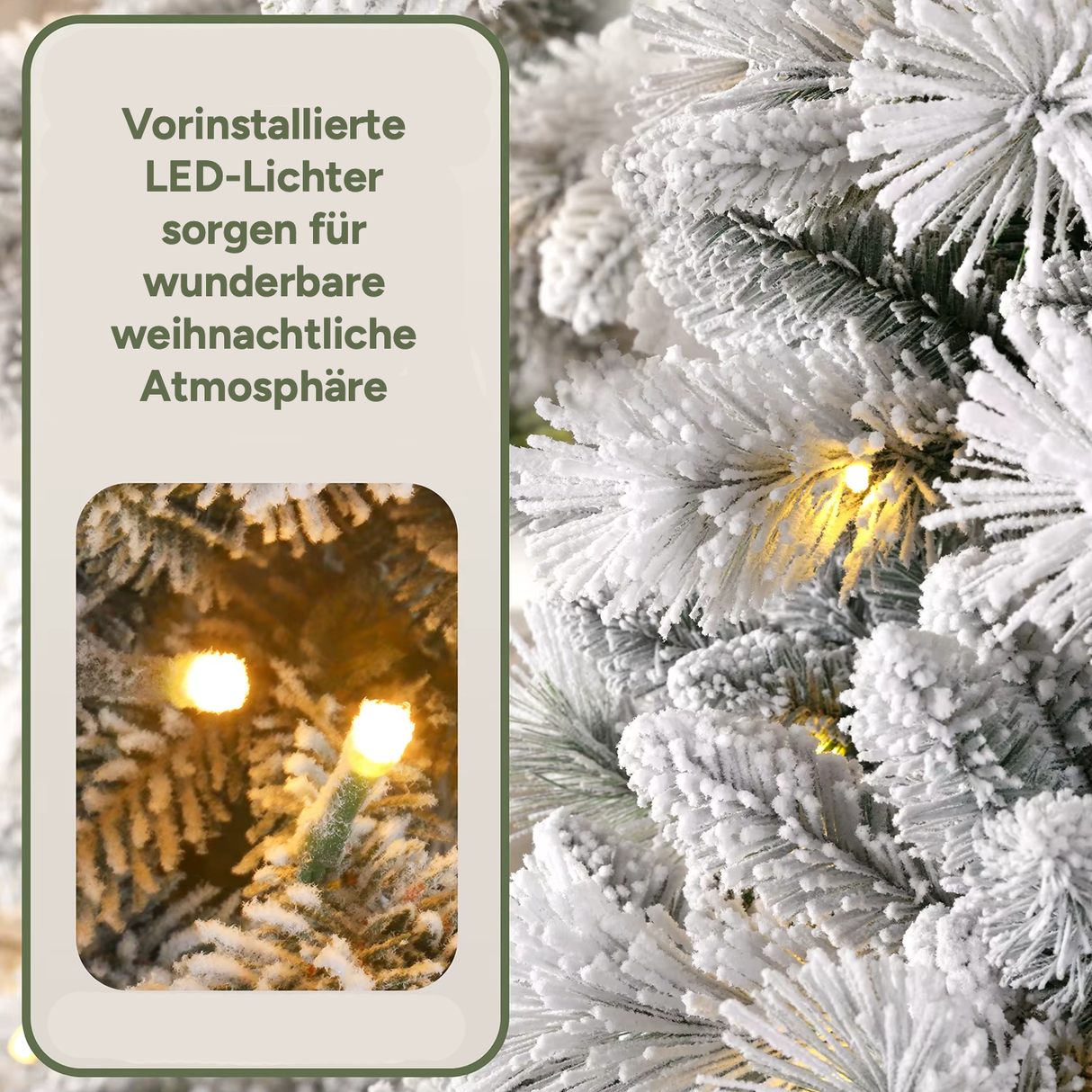 Künstlicher Weihnachtsbaum Premium mit Schnee & LED-Beleuchtung