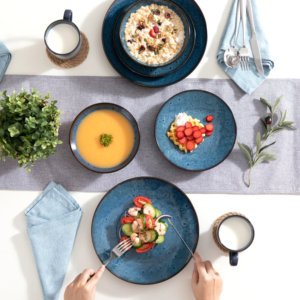 Geschirr-Set Bubble Cups | 16-48 Teile für 4-12 Personen