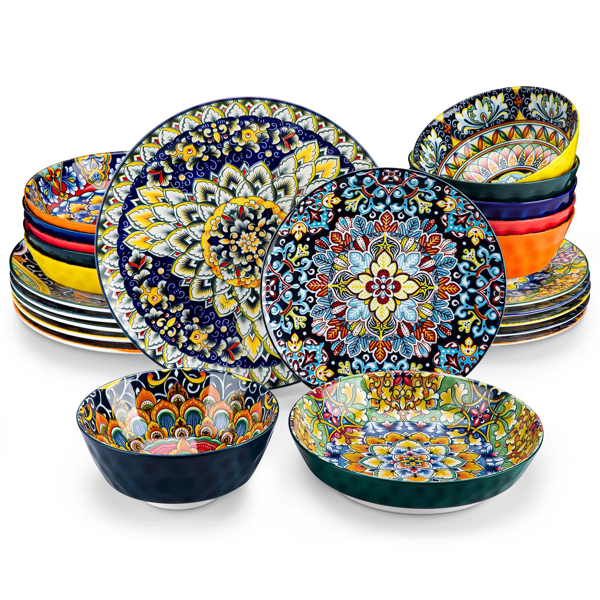 Geschirr-Set Mandala | 12-48 Teile für 4-12 Personen