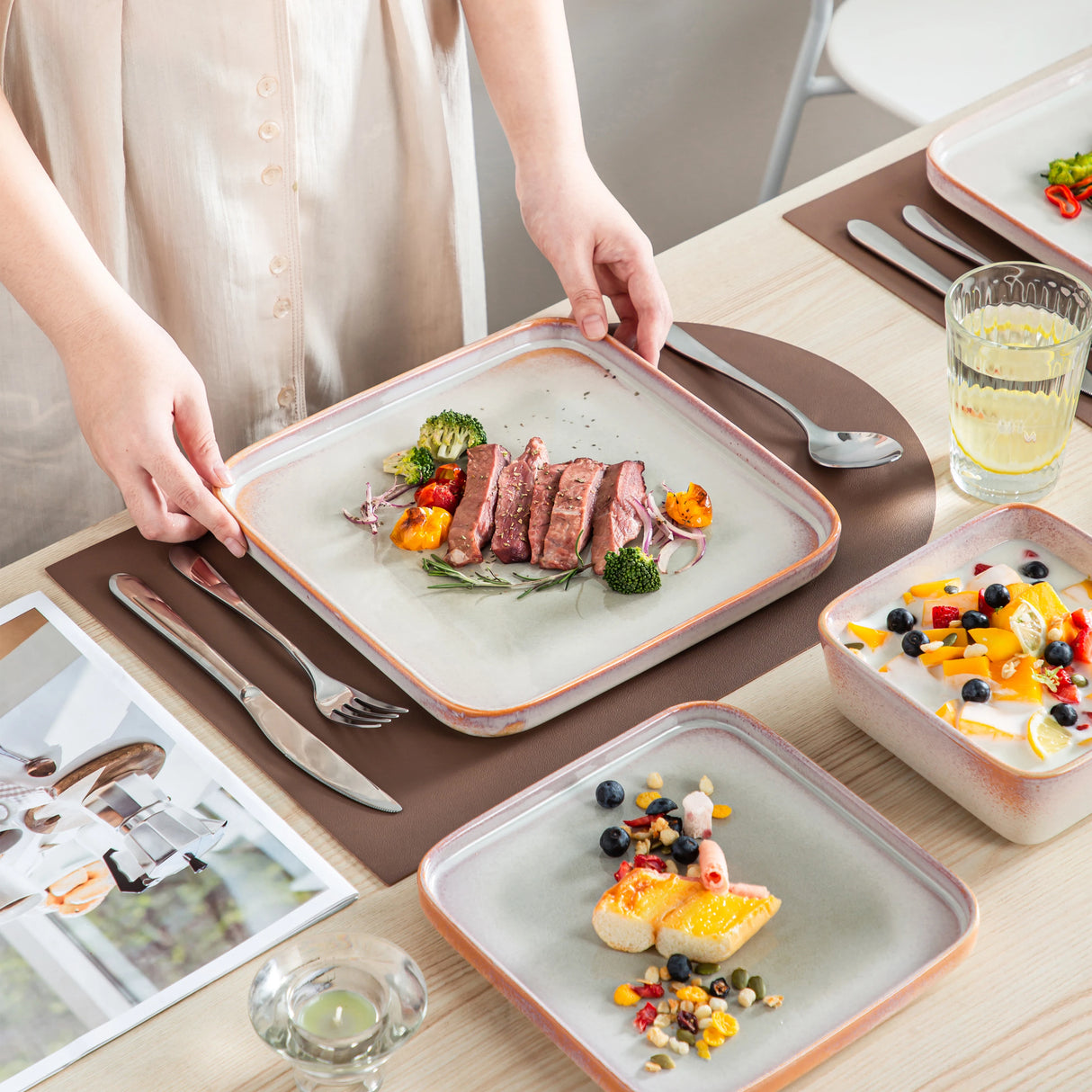 Geschirr-Set Square | 12-24 Teile für 4-8 Personen