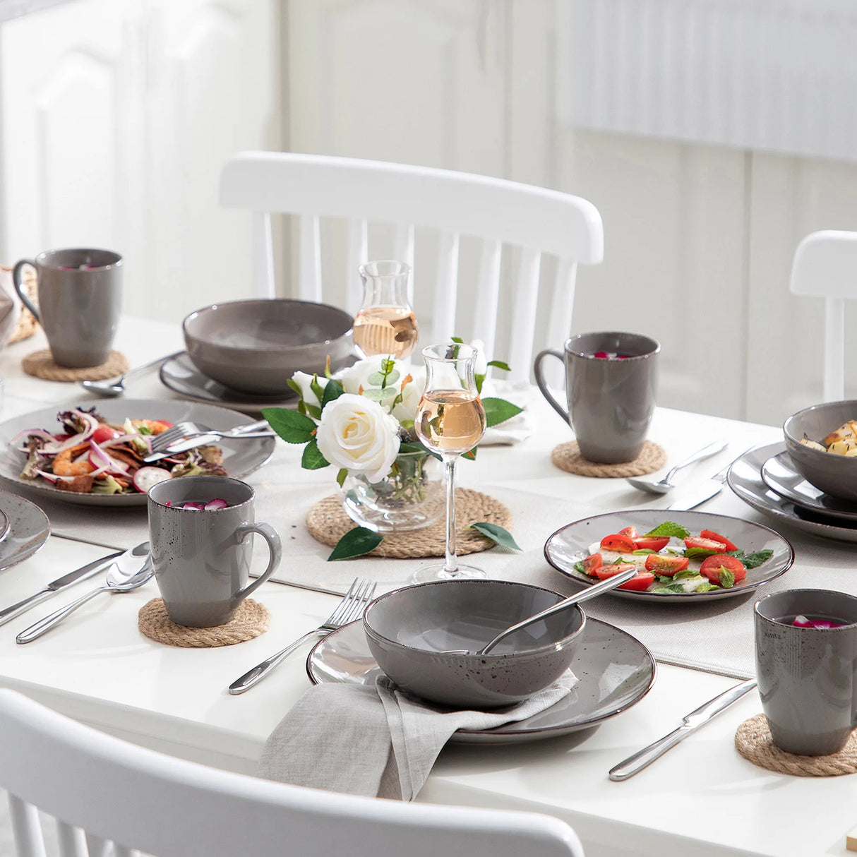 Geschirr-Set Gris | 16-32 Teile für 4-8 Personen